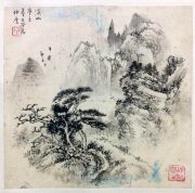顾坤伯23.4*23镜片溪山亭子3000元
